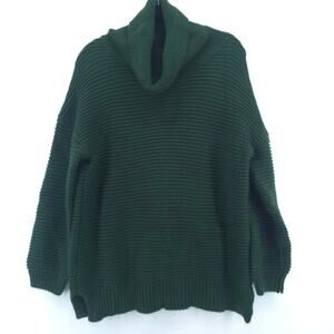 Unbranded Dark Acadamia Dark Hunter Green Chunky Knit Oversized Sweater Tunic L
